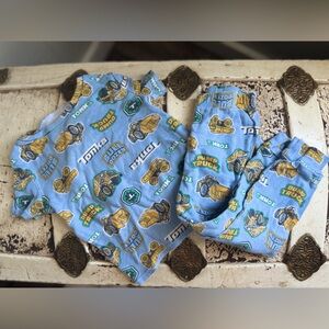 Tonka 3T Blue and Yellow Kids Pajama Bib Set
